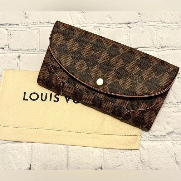 SOLD! ❌ Louis Vuitton Brown Damier Caissa Wallet With Pink Interior & Dust Bag - Picture 16 of 16